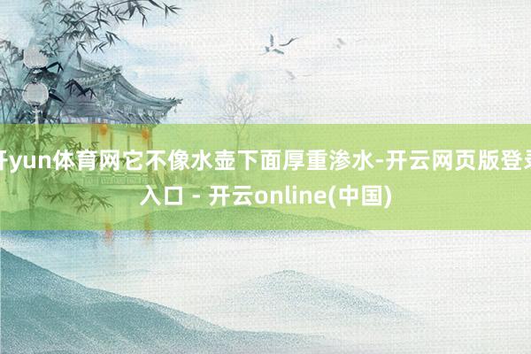 开yun体育网它不像水壶下面厚重渗水-开云网页版登录入口 - 开云online(中国)